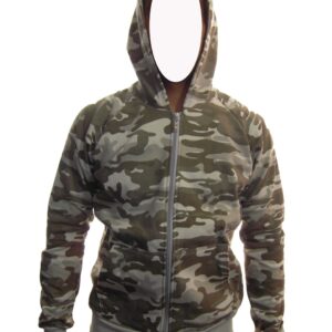 sudadera militar afelpada con gorro frente